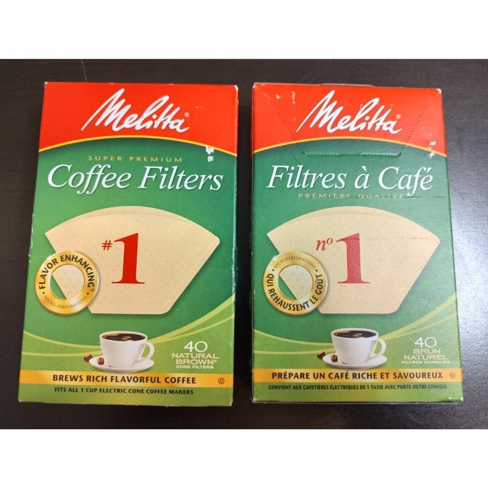 Melitta #1 Natural Brown Cone Filters 40 Count Lot Of 2 Coffee Melitta Filter A1